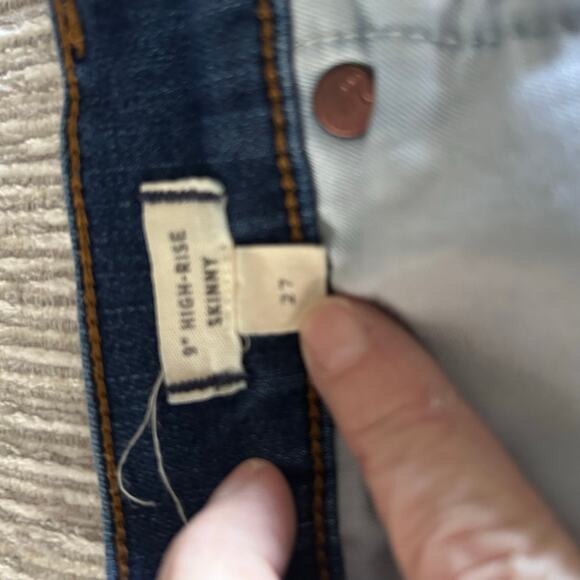 Madewell 9” High-Rise Skinny Jeans Dark Wash Size 27 trendy high waisted - Picture 5 of 5